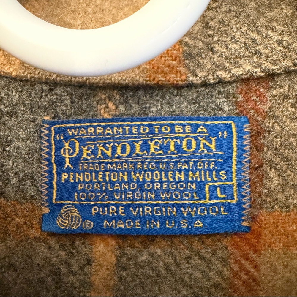 Pendleton Gray & Orange Plaid Wool Shacket - image 4